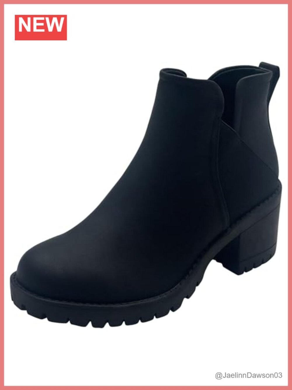 Silky Lug Bottom Shootie Ankle Boot Slip-On Synthetic